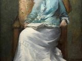 une image d'un tableau représentant une femme assise sur une chaise