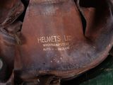 a close up of a piece of leather with a label on it