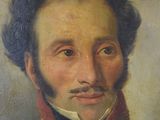an old painting of a man in a military uniform with a mustache