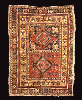 Iran Kurdish Sanjabi, tapis noué, début 20ème, laine sur lai…