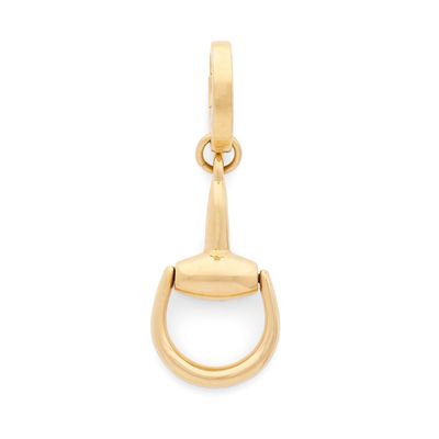 Pendentif en forme de fer à cheval en or jaune 14 carats
