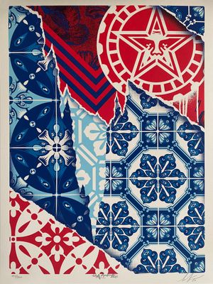 a picture of a picture of a red, white, and blue pattern