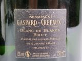 a label on a bottle of champagne that says casparo cereux blancs brut