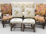 set of six 19th century french walnut chairs with upholstered upholstered seats