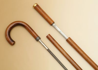 2 CANNES à système - L'une de défense en jonc - Photo 1