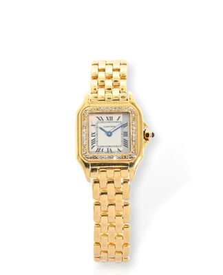 une montre pour femme « Panthère » en or jaune 18 carats, sertie de diamants