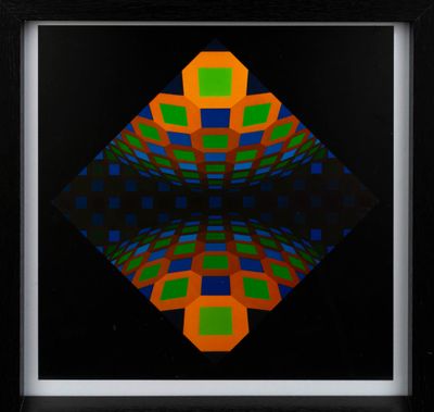 VICTOR VASARELY (D’APRES), « Ondocto-Re », Impression offset en couleu