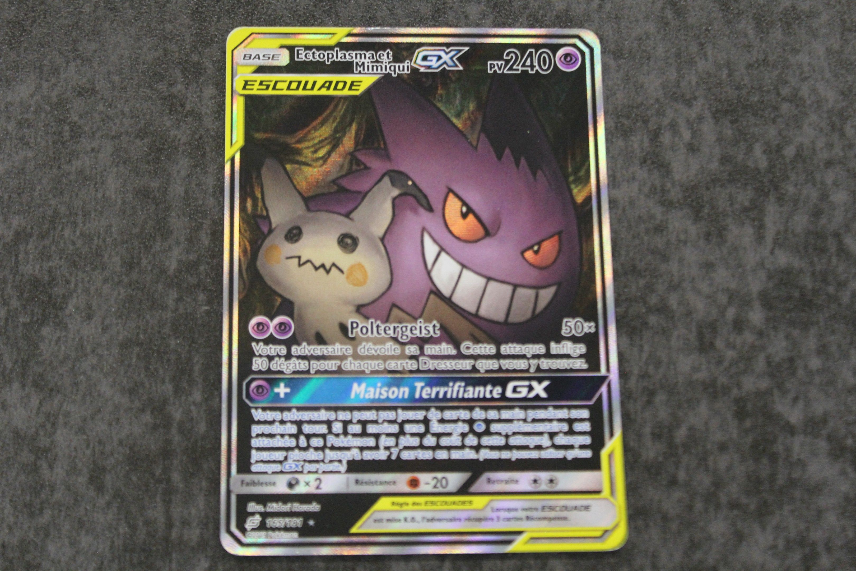 Carte Pokémon Ectoplasma et Mimiqui GX - Édition Limitée