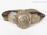 an image of a belt with a silver buckle on a white background