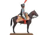 figurine of a soldier on a horse on a wooden base