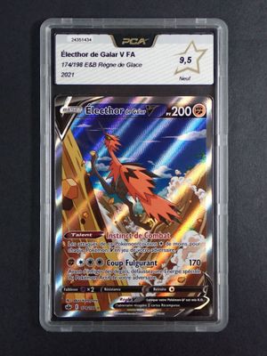 a close up of a card in a plastic case on a table