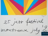 an image of a poster for a jazz festival with a picture of a sunburst