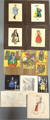 lithographies et dessins, comprenant : - KLEIN, année…