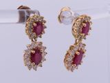 pair of ruby and diamond earrings