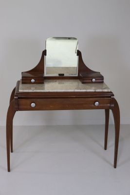 Coiffeuse époque Art deco en bois de placage, à tiroir en ce…