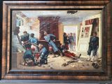 tableau représentant un groupe d'hommes dans une pièce