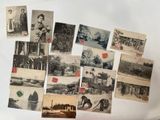 many old photographs of people and animals on the table