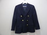 navy blue blazer jacket with gold buttons