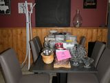 a table with a bunch of dishes on it