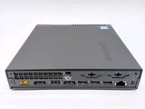 the back of a small computer with two ports connected to each other