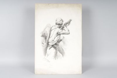 tirailleur : dessin d'étude 48 x 32 cm env.
