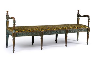 a bench that is made out of wood and has a pattern on it