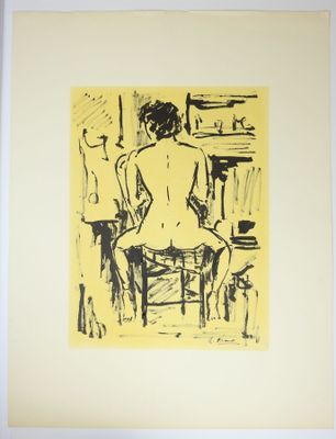 an image of a drawing of a woman sitting in a chair