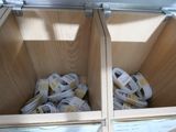 two wooden bins filled with electrical cords and wires