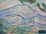 a picture of a painting of a mountain in the background