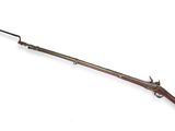 an old rifle with a wooden handle on a white background