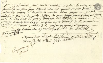 une vieille lettre écrite à l'encre noire sur un bout de papier