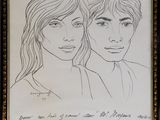 portrait d'un homme et d'une femme dans un cadre noir
