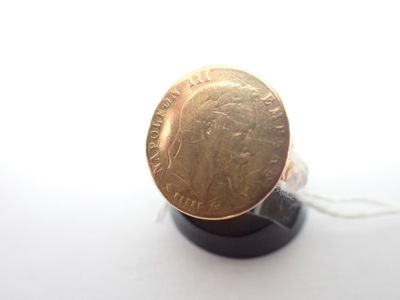 Bague pièce de 5 francs or, poids 2,6gr, TDD53,5 (soudée et usures) - Photo 1