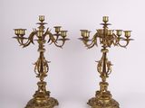 paire de candélabres anciens en laiton