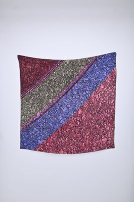 Christian DIOR - Carré en crêpe de soie imprimé à motif de p…