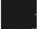 a black induction cooktop with three burners and a timer