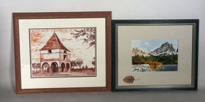 Guy BOUZIGUES (XXe - XXIe). Réunion de deux dessins sur papi…