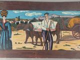 tableau représentant un homme et une femme dans une calèche