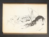an image of a drawing of a woman in a boat with a man in the background