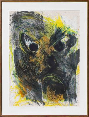 une image représentant un tableau d'un homme portant un masque à gaz