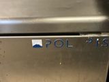 a close up of a stainless steel oven with the word pop up written on it