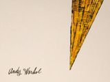 a drawing of a yellow umbrella on a white background