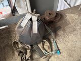 a bag that is sitting on the floor next to a door