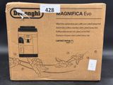 a cardboard box with a black and white image of an air fryer
