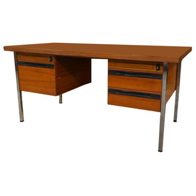 BUREAU à caissons ouvrant par 4 tiroirs en placage de mélami…