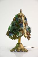 Lampe à de salon à poser en bronze et fleurs et grappes de r… (photo 4)