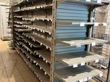 a lot of shelves that are empty in the store