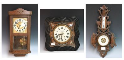Quatre types d'horloges différents sont représentés sur un fond blanc