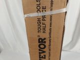 a large cardboard box with a white ribbon wrapped around it
