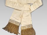 an image of a white scarf with fringes on it